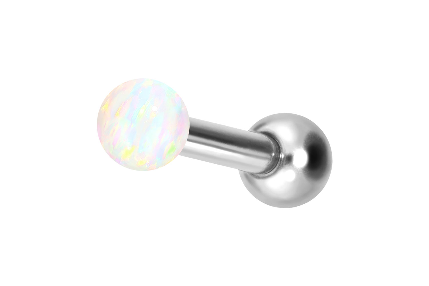 Titan Ohrpiercing mit Innengewinde SYNTHETISCHER OPAL